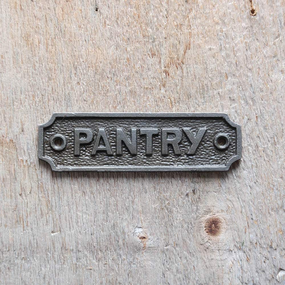 Pantry cast iron sign