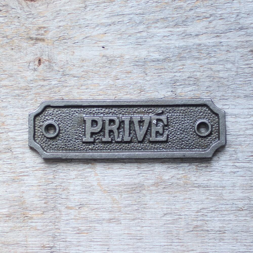 Privé cast iron sign Old Quebec Hardware