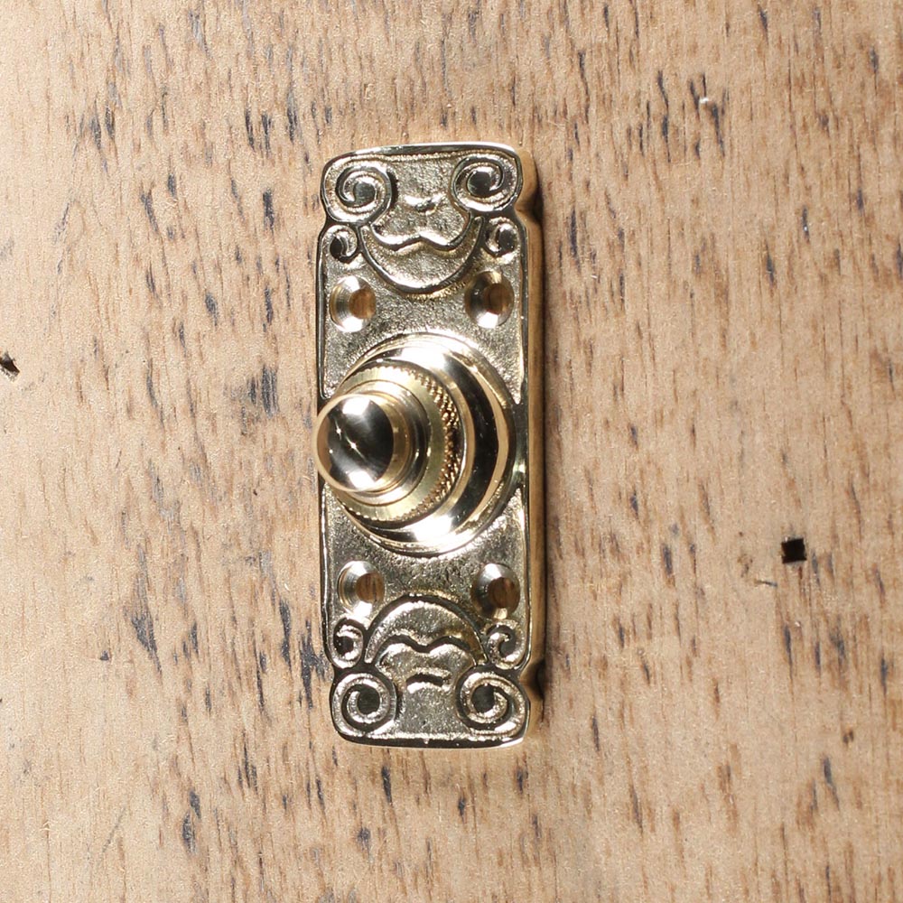 Cast brass door bell push button