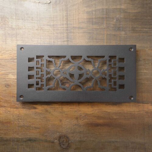 Black Lily Style Cast Iron 4x10 inch Vent Cover