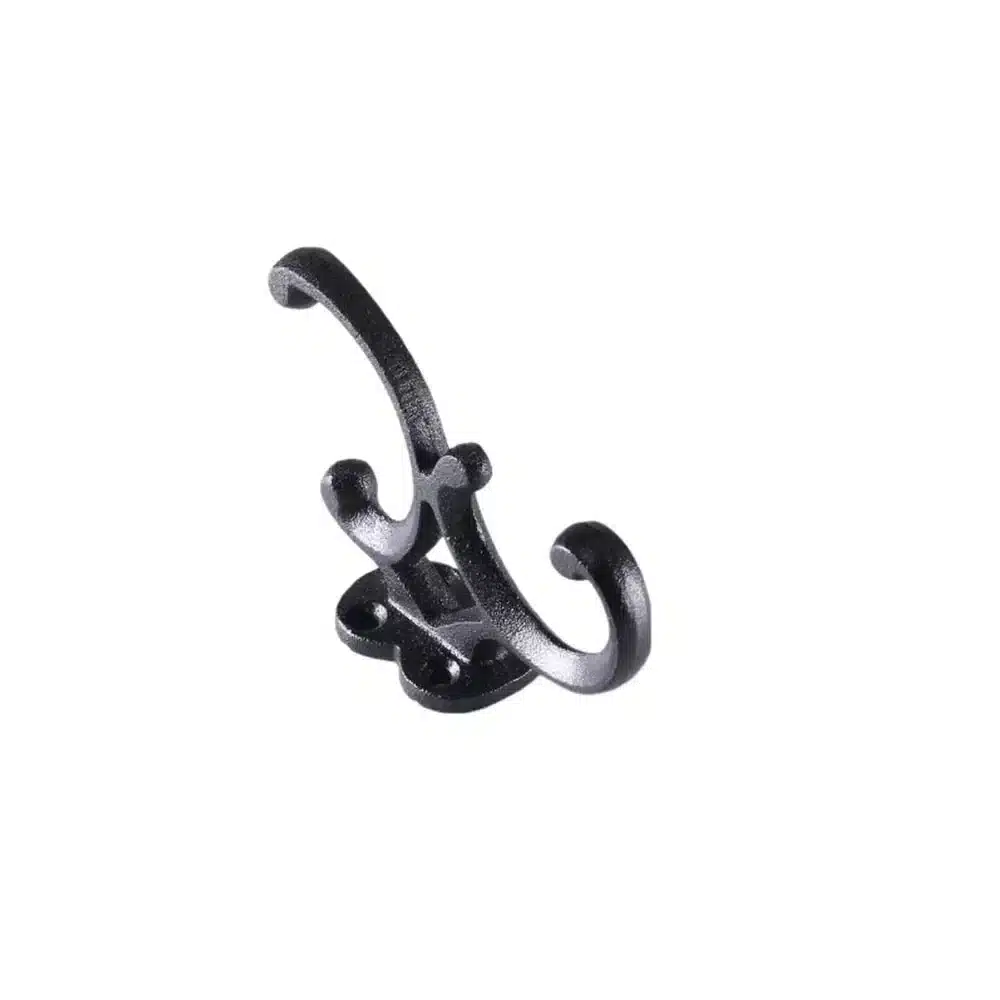 black decorative cast iron coat hook