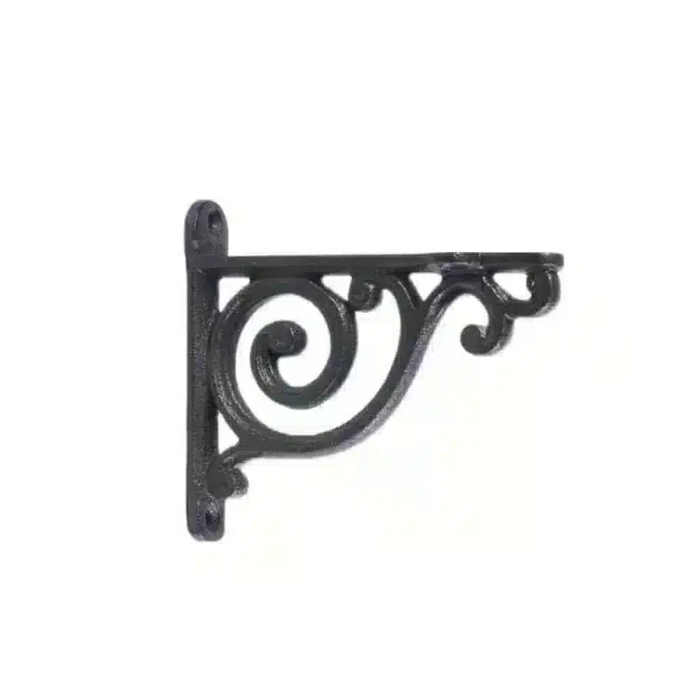 Black Scroll Style 4 x 4 inch Metal Shelf Bracket