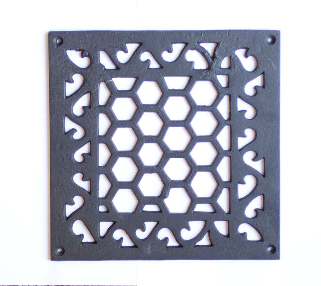 Black Cast Iron Honeycomb 9x9 Vent Cover, Vent Cover