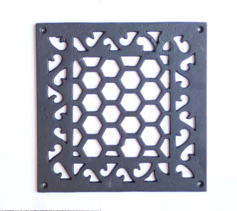Black Cast Iron Honeycomb 9x9 Vent Cover, Vent Cover