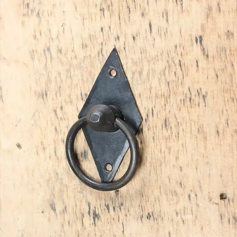 Diamond Pattern Wrought Iron Ring on Backplate