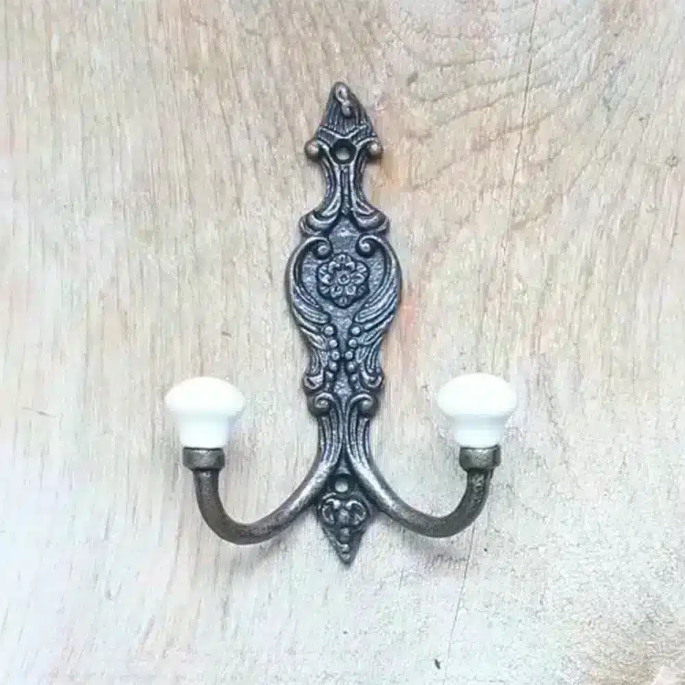 Double ceramic antique copper hook