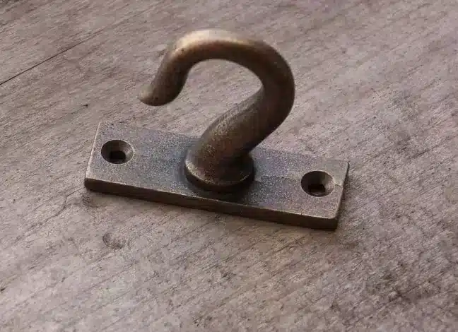 Industrial Ceiling Clevis Eye Wall Hook Heavy Duty Cast Iron Antique Brown  Look 