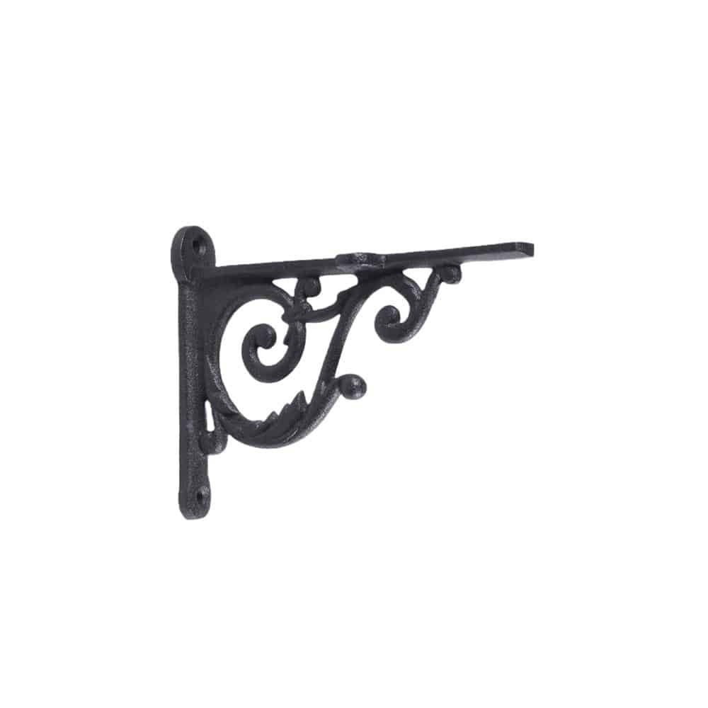 small decorative scroll shelf bracket black