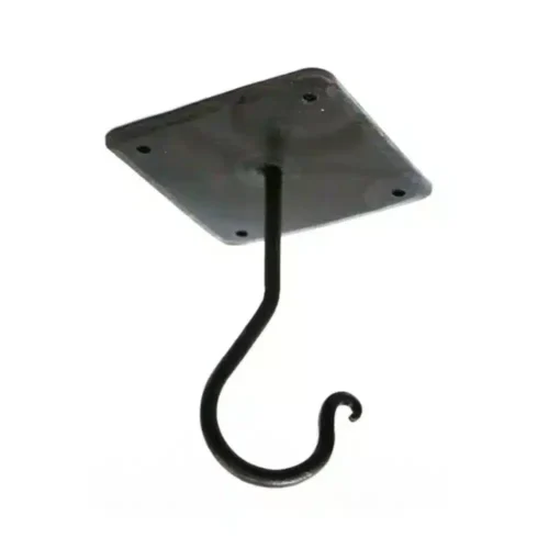 Hammered Hinges [501.03] Handmade Wrought Iron Threaded Hanging Hook - 3 L