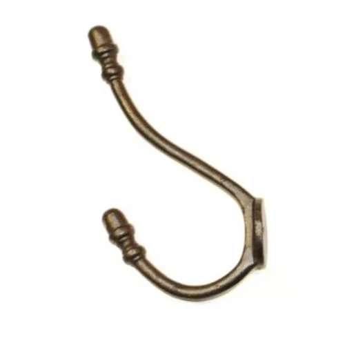 Vintage Look Wall Hooks / Decorative Hooks Antique Brass / Double Wall Hook  / Bronze Coat Hangers Rack Hooks Furniture Hardware 