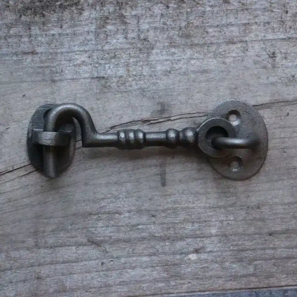 Antique HAND FORGED TWISTED IRON Gate Barn Door Shed Latch Hook Eye