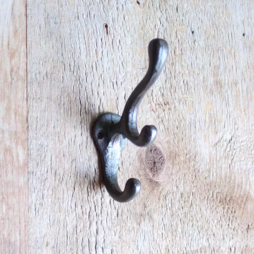 Triple Coat Hooks Cast Antique Iron Number 4 - Adfix Trade