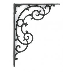 Black 8 x 12 inch Decorative Shelf Bracket