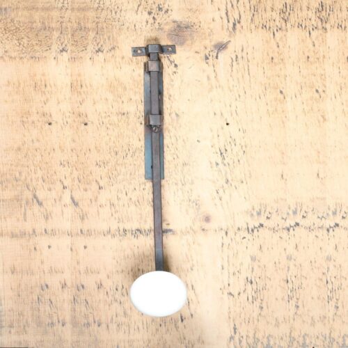 12" Antique Surface Bolt with White Porcelain Knob