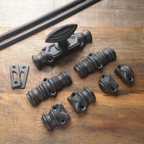 Crémone pour portes françaises noire de 105 pouces